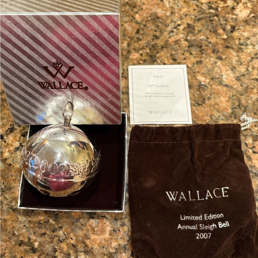 Wallace Silversmiths Silver Sleigh Bell Ornament